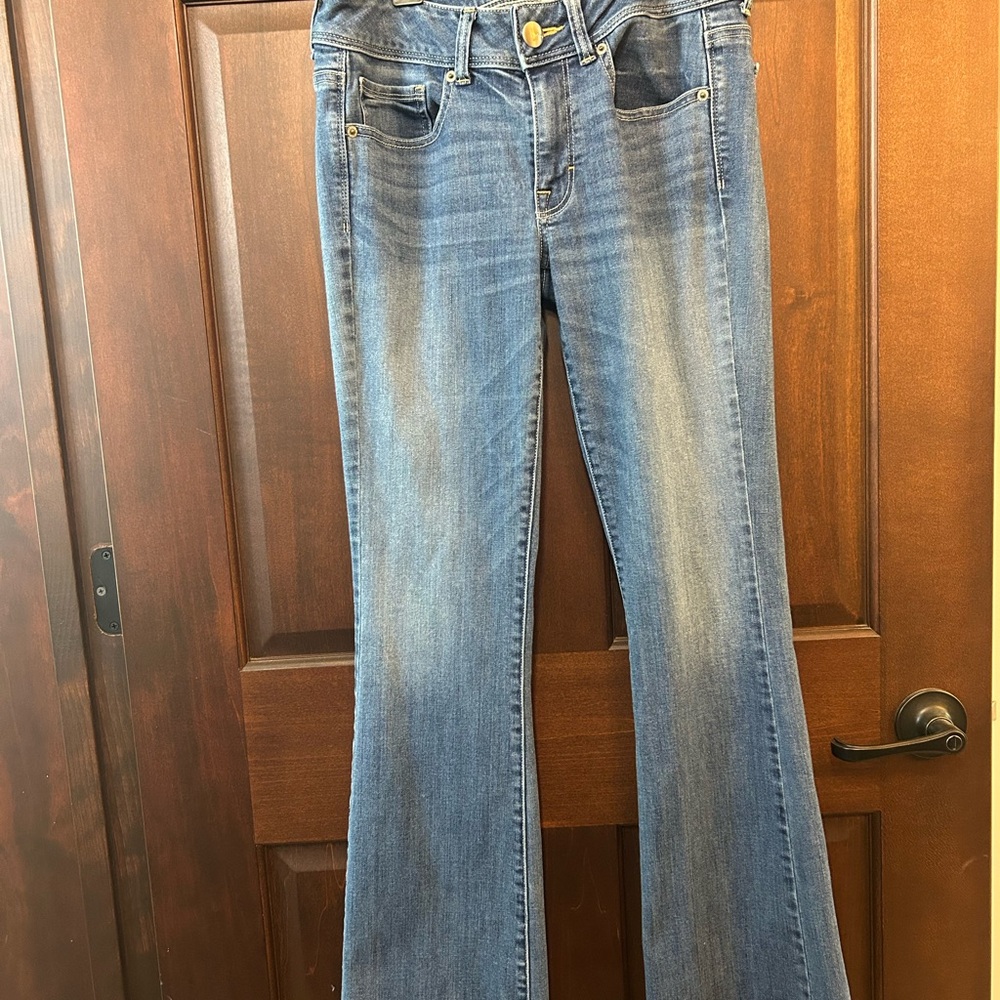 American Eagle Outfitters Blue Flare Wide Leg Denim